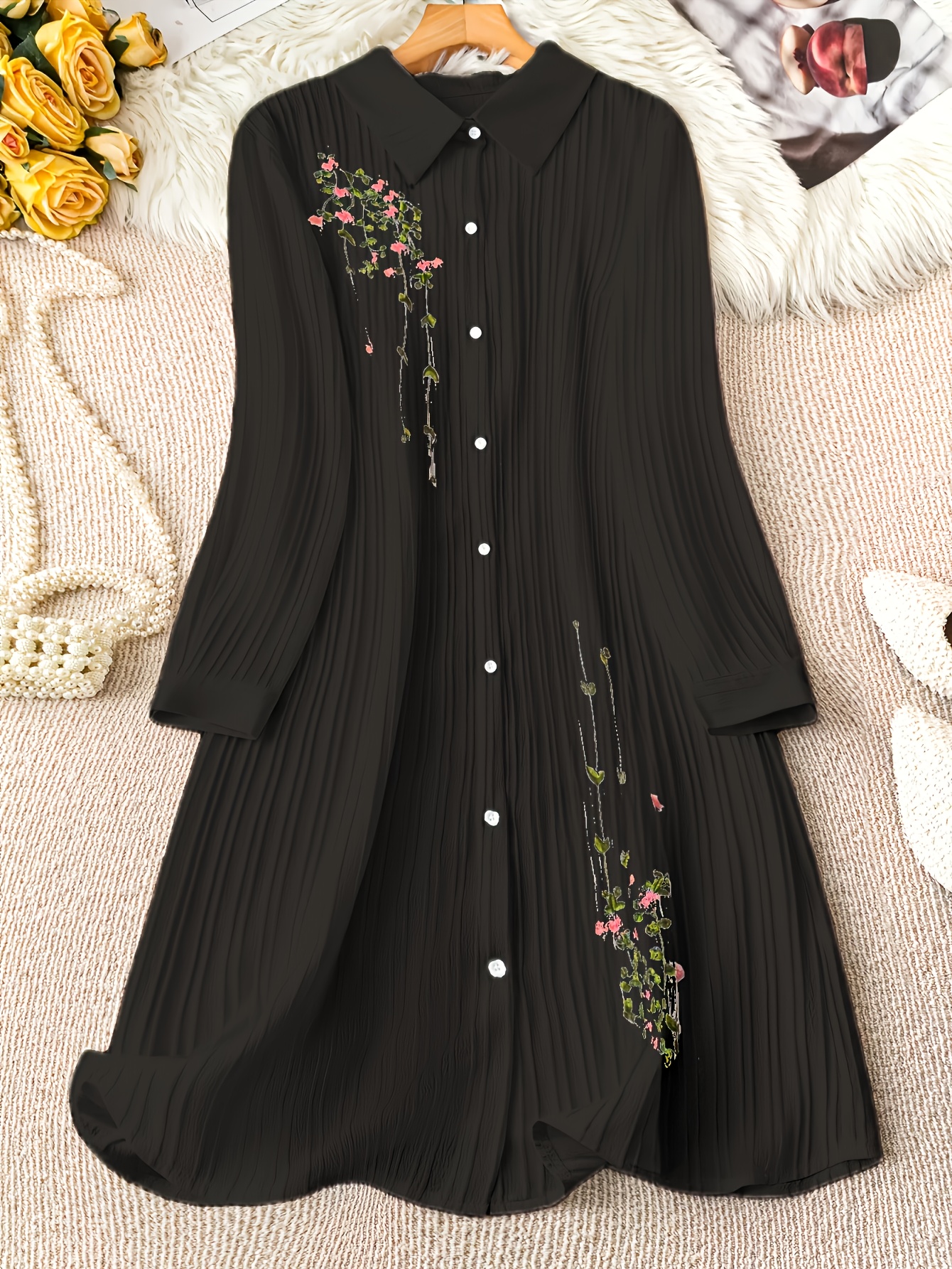 sachin and babi light blue dress womens new embroidered shirt dress floral embroidery turn