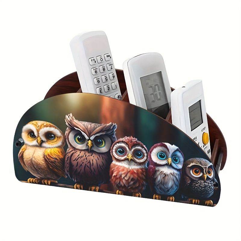 1pc - Printed With Cute Owl Pattern, Aesthetic And Practical, Classifying And Storing Multiple Remotes. Suitable For Living Room Coffee Table, Bedroom Tv Cabinet Side, Keeping Remotes Organized