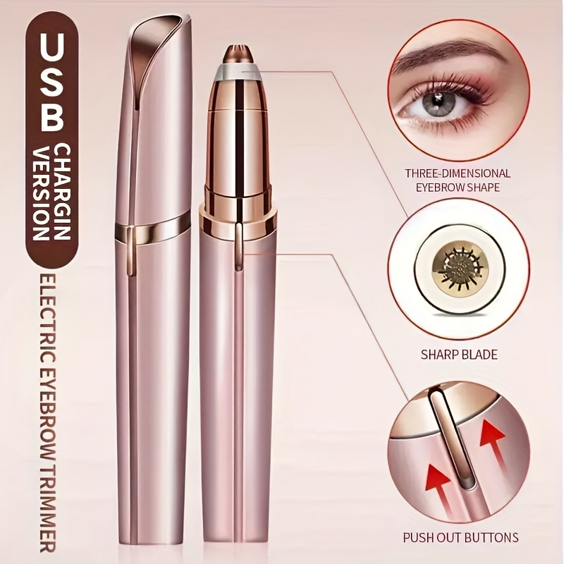   womens electric shaver epilator   facial hair removal device suitable for   rose golden epilator shaver with   compact portable for eyebrow upper lip hair removal