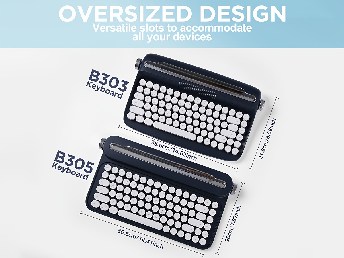 1pc retro wireless bt aesthetic keyboard ergonomic round multi device hotkeys media keys with adjustable stand non rechargeable aaa battery for 36 operating voltage details 1