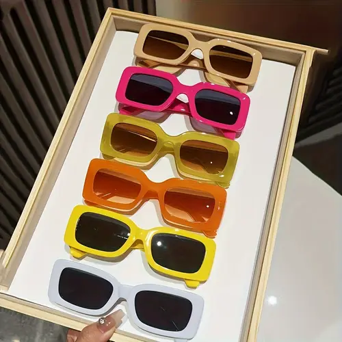 6pcs vintage inspired retro square frame fashion glasses stylish unisex decorative eyewear for men women lightweight plastic with pc lenses streetwear fashion accessories fashion glasses