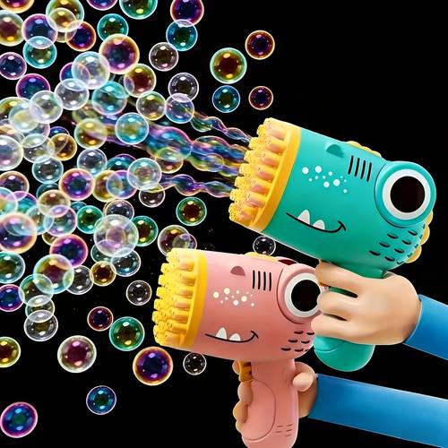 40 hole handheld dinosaur bubble machine fully automatic toy bubble gun without battery without bubble liquid outdoor wedding activity props bubble toy gift