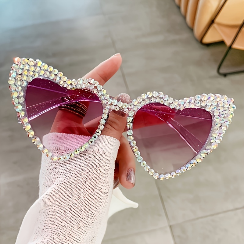 

Chic Heart-shaped Fashion Glasses With Sparkling Rhinestones - Music Festivals, Parties & Birthdays