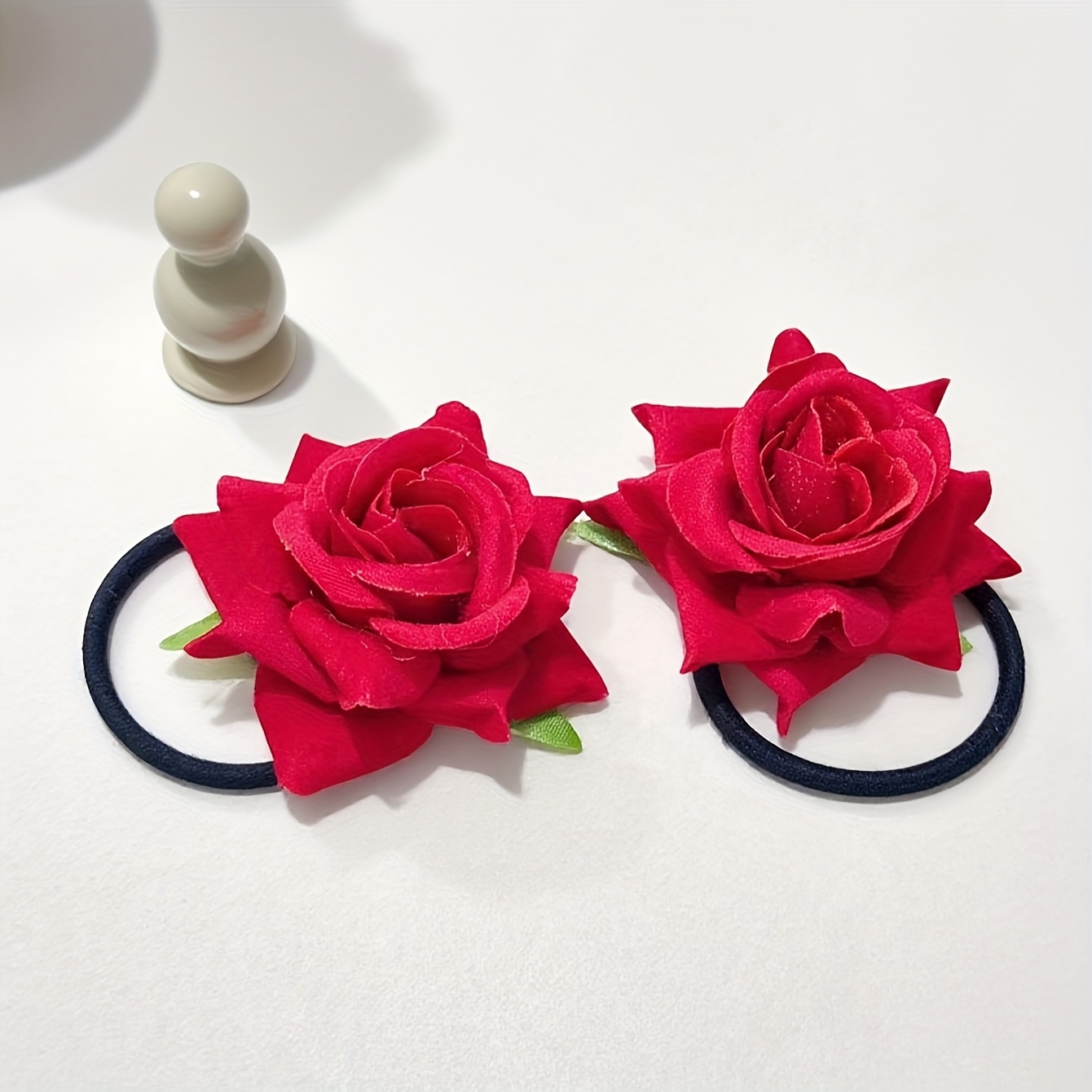 2pcs Rose Hair Ties, Gentle Romantic Fashion Temperament, Suitable For Weddings, Parties, Gatherings, Back-to- Wear, For Gifting