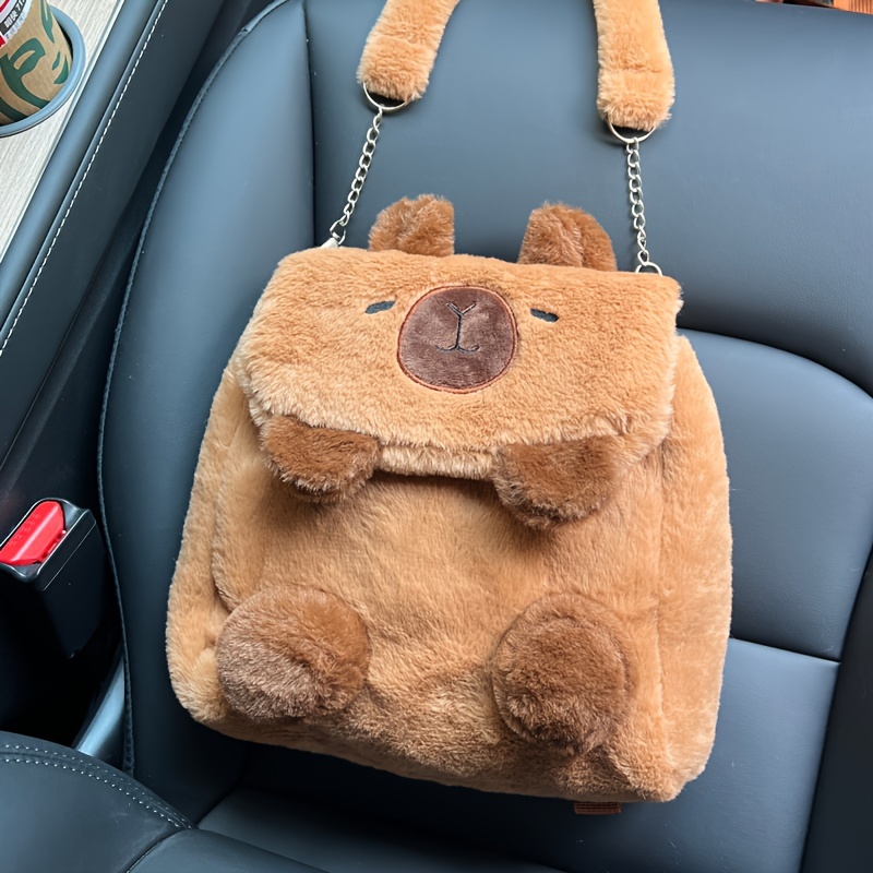 

Cartoon Capybara Plush Backpack - Stylish And Functional Backpack For Students And Teenage Girls - Multi-functional Student All- Small Backpack Crossbody Bag