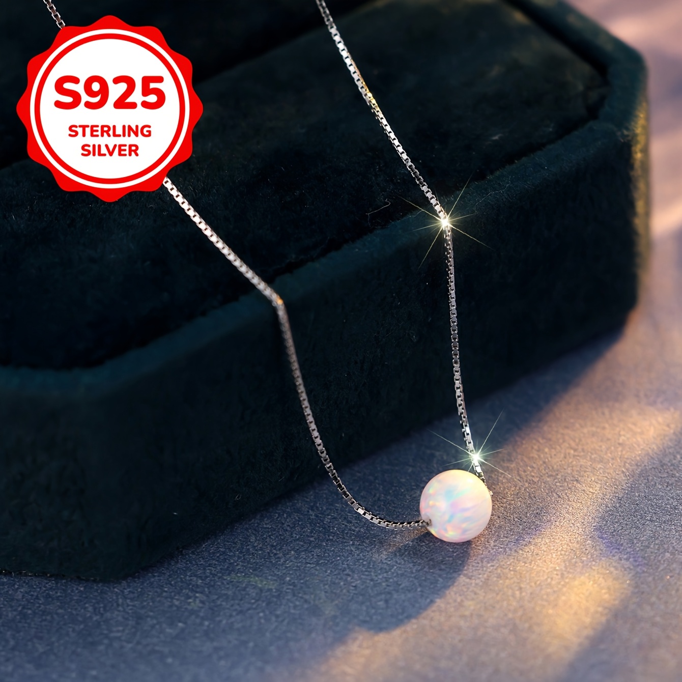 

Collier Pendentif Boule Ronde En Argent Sterling 925 Simple, Blanche, Cadeau de Fiançailles Et de Mariage Pour Femmes