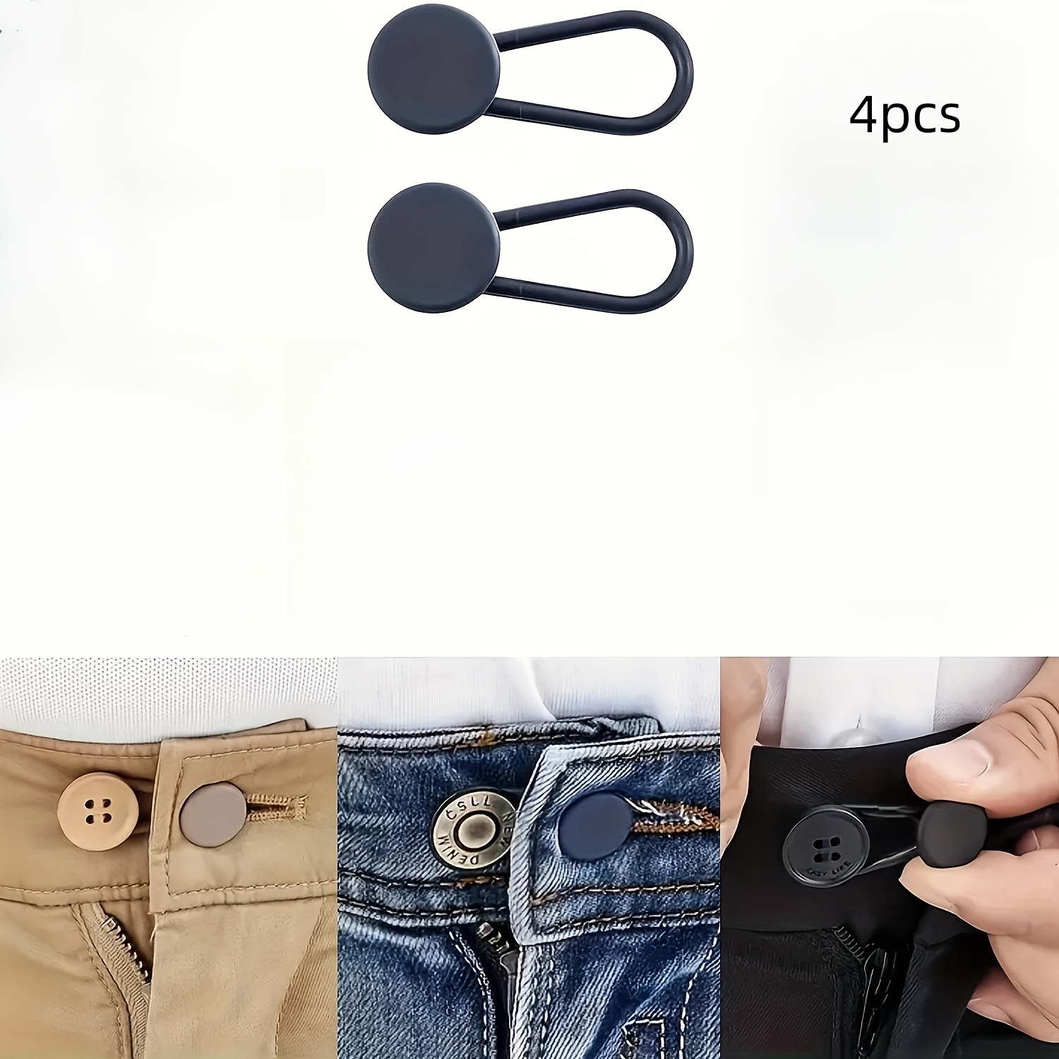 TEMU Cintura di Estensione in Denim Senza Cuciture Facile da Regolare - Espansore con Fibbia Regolabile, Unisex, Extra 1-1.4 Pollici, Tre Colori