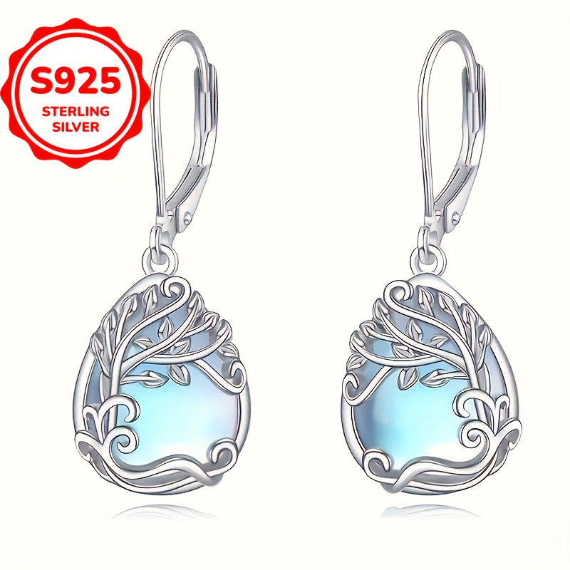 

Boucles d'oreilles en argent sterling 925 élégantes avec design d'arbre de vie et , bijou en argent plaqué simple pour femmes, aiguille d'oreille hypoallergénique, cadeau idéal pour toutes les - Paire