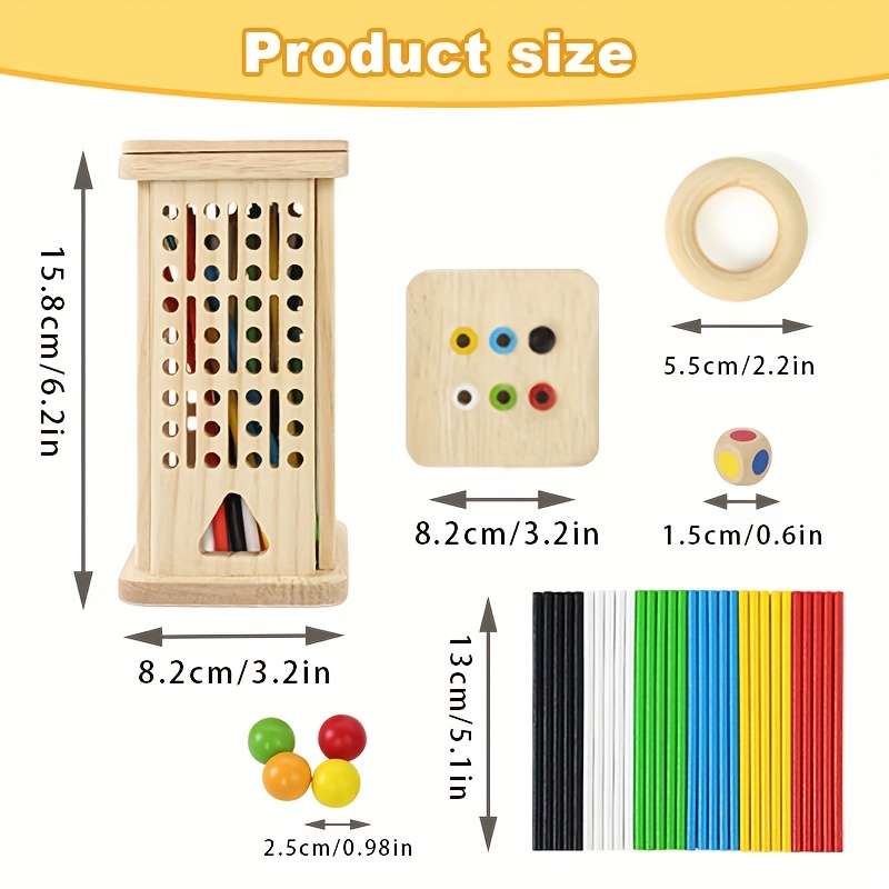 Image of 3-in-1 Wooden Stick Game, Family Gathering, Multiplayer Interactive Disassembly Game, 3 To Focus, Back To , Stem, Thanksgiving, Halloween, Christmas Gifts