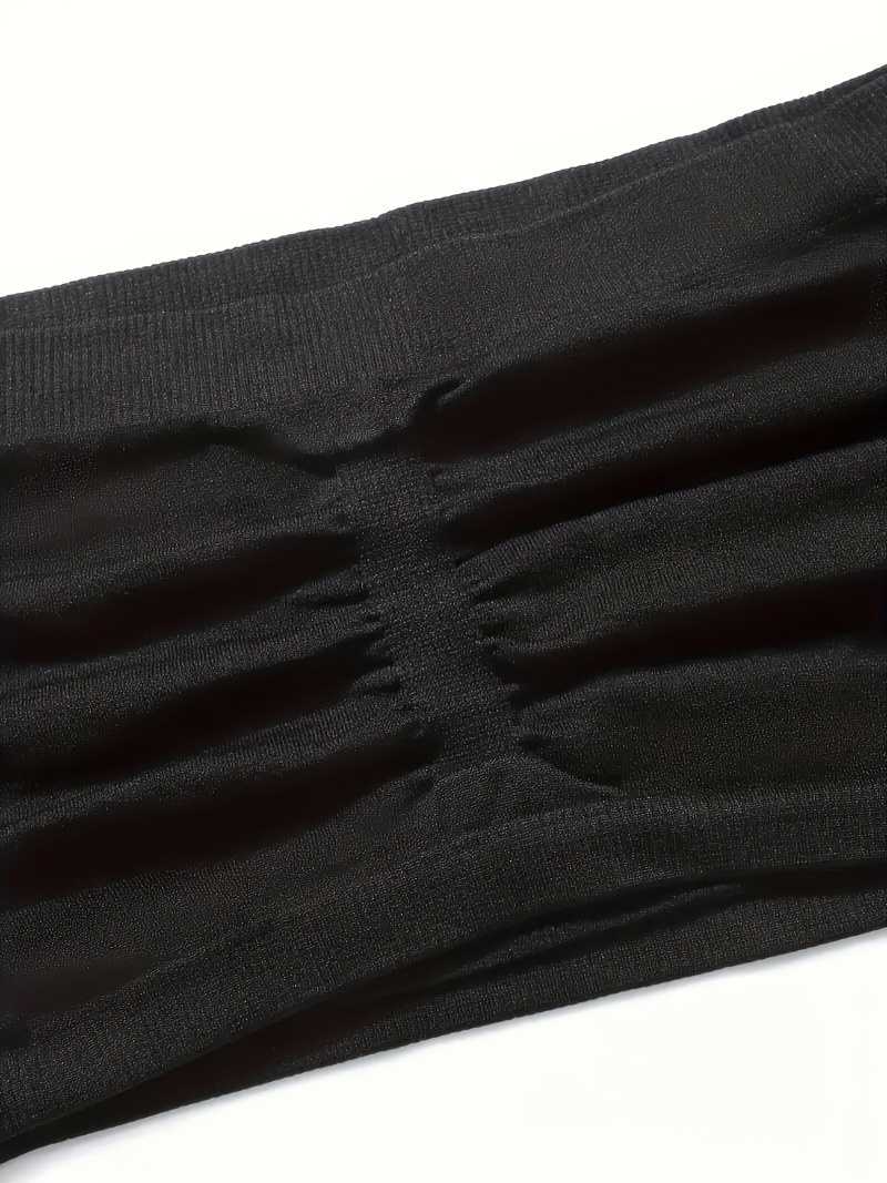 2pcs Strapless Seamless Breathable Solid Color Comfortable Versatile Simple Sexy Plus Size Women's Anti-Slip Ruched Bra Top Wardrobe Essential Set