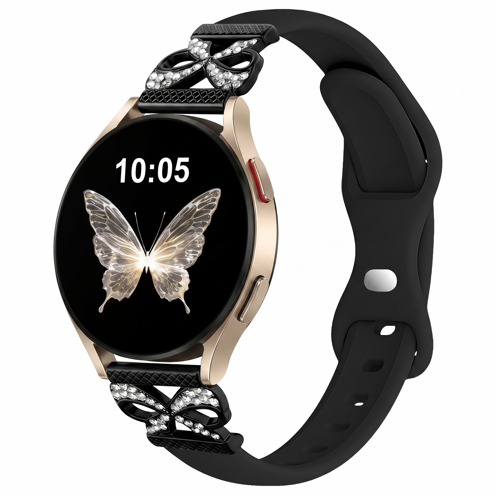 TEMU Slim Bowknot Silicone Stretchy Band Compatible With For Galaxy Watch 7 Band 6 5 4 2 Fe 40mm 44mm/watch 6 4 Classic/5 Pro/3, Thin 20mm Watch Band