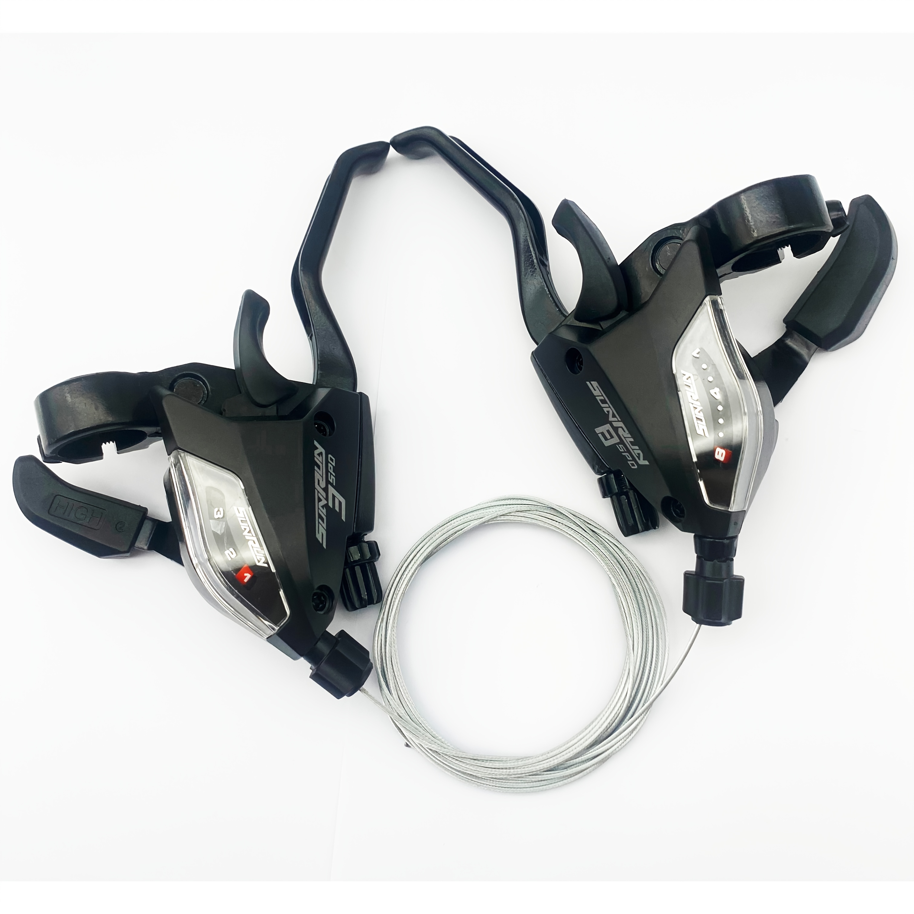 1-pair gear  s - dual-speed shifting (2-speed or 3-speed options), ergonomic lever design   release, heavy-duty cast aluminum/abs construction, compatible with mountain, road,   bicycles -   installation hardware - ideal for   shifting system upgrade - compatible with derailleurs -   with polished   - ideal for off-road cycling - secure cable attachment mechanism, bicycle gear  , bicycle   lever, 0