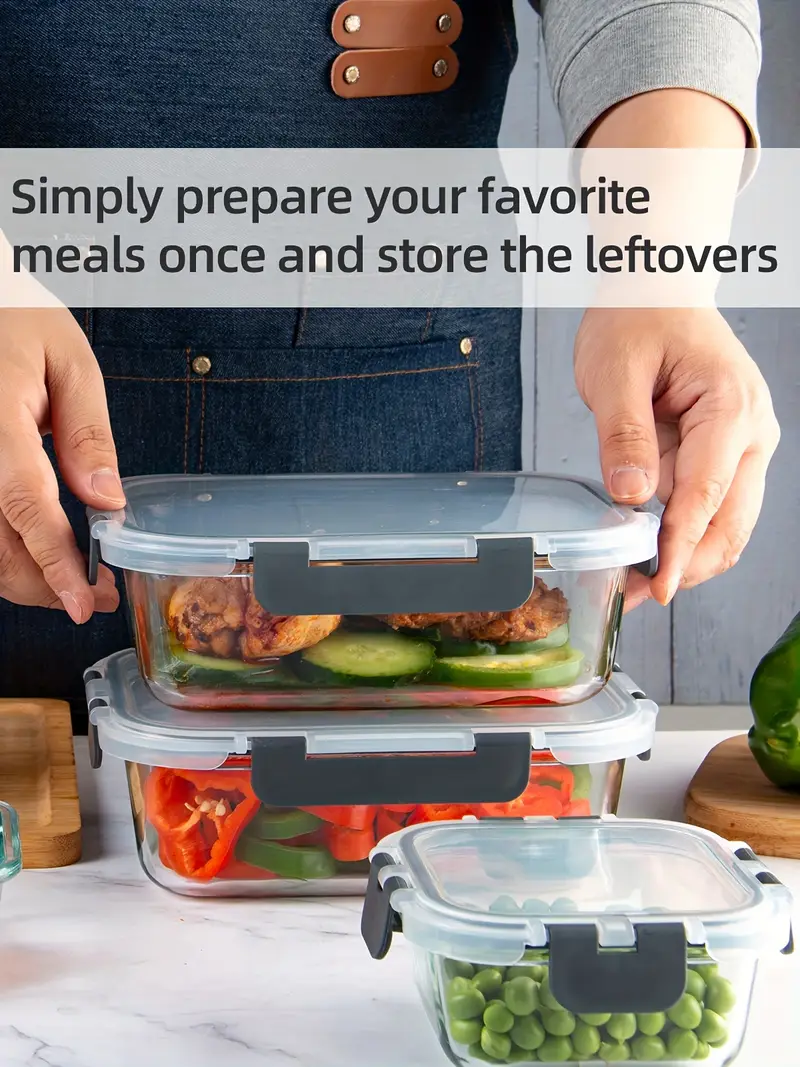 24pcs 12 glass bowls 12 lids glass meal prep containers meal prep bowls food storage containers glass food prep containers with lids lunch container for adults lunch box bento boxes Product details 3