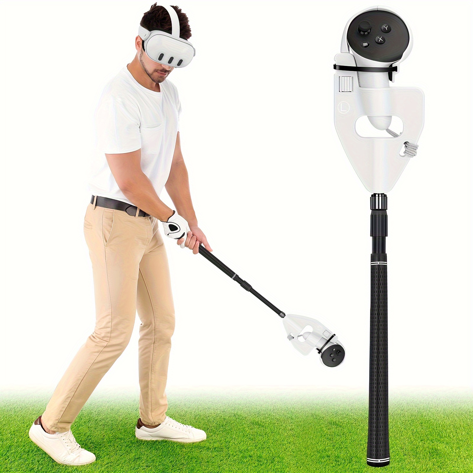 

Golf Club Attachment For , Vr Golf Club Adapter Handle Compatible With Quest 3, Realistic Grip Vr Golf Handle Accessory For Both Left And Right Hand