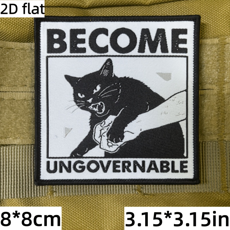 TEMU 2d Flat Irritable Cat Patch Patch, , Cool Morale Badge With Hook And Loop, Cute Cat Badge For Clothes, Hats, Backpacks, Armbands, Shoulder