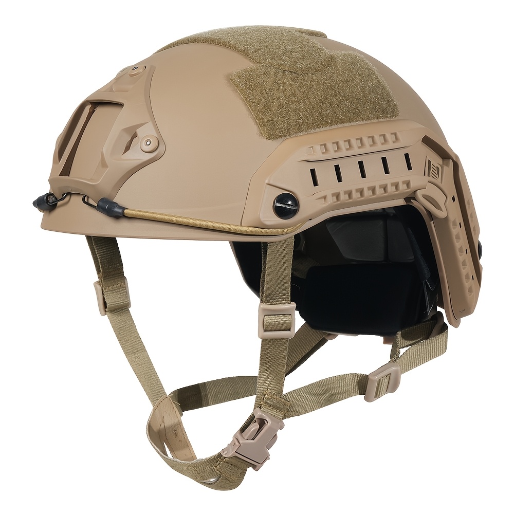 a thickened abs airsoft helmet designed for quick mh   use features an adjustable knob for   paintball games and sports expansion protection