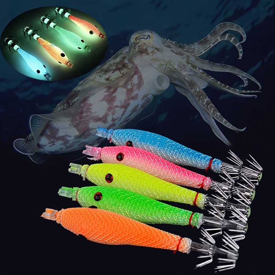 Spinnerbait Hooks Fishing Squid Bait Rigs Pack Mix Color Soft