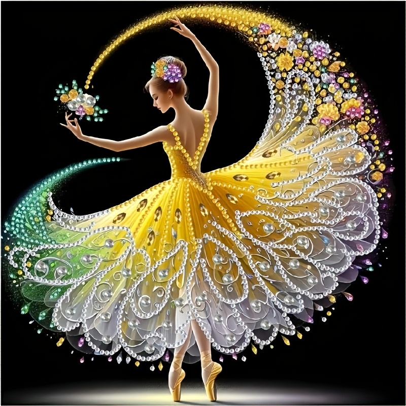 

5d Special Shape Diamond Painting Kit, Beautiful Dancing Goddess Design, Painting, For Home Wall Decoration, 11.8x11.8 Inch Canvas, Adult Festival