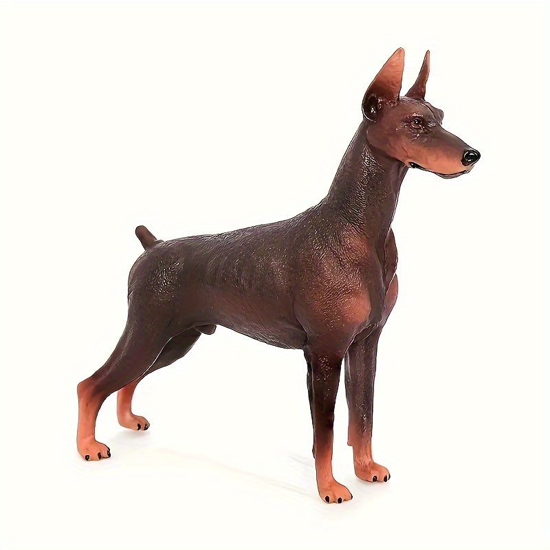 de Doberman de plástico realista de perro, Juego de juguetes negro  y para fines educativos, Decoraciones de animale