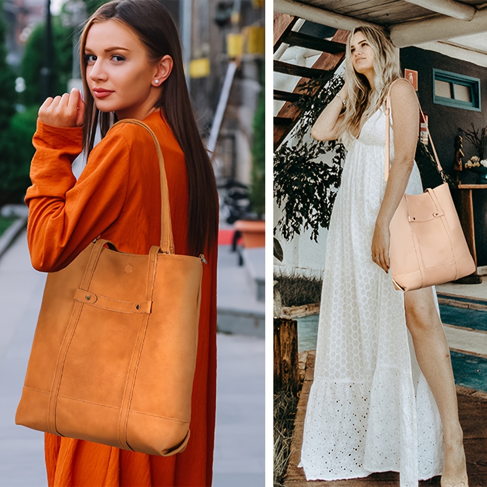 

Vintage Leather Women'-sided Hand Bag, Shoulder Bag With Adjustable Handle. , Home Daily Shopping Bag.