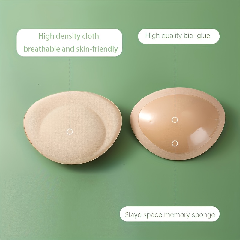 Image of 2 Self-adhesive Breast Pads Shaped Like Abalone, Suitable For Full-cup Sports Swimsuits, Enhancing The Of A Chest