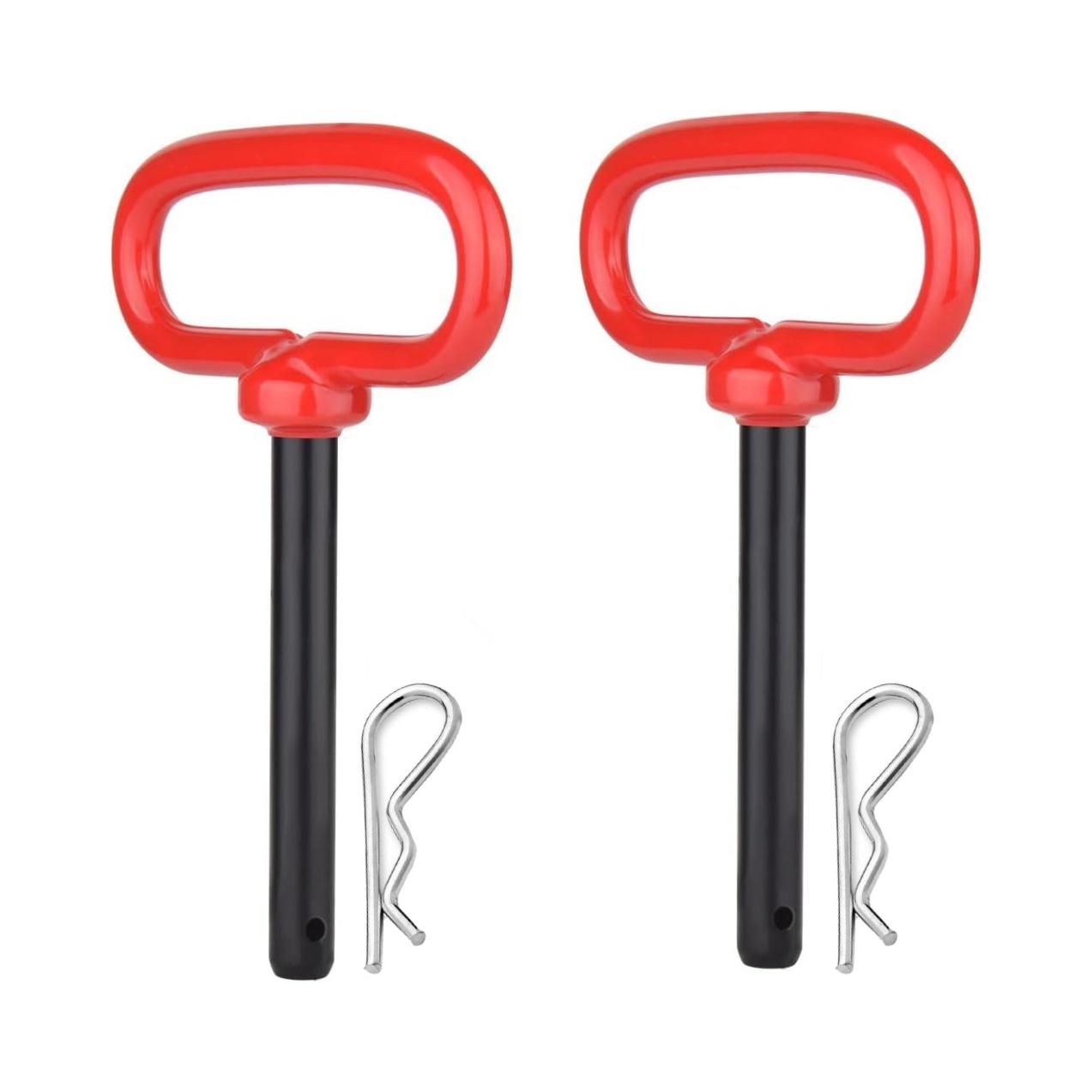 E-shop 2 Stück 3/8-Zoll Anhängerkupplungsstifte -Clips, Rote Griff-Anhängerkupplungsstifte, Traktorzubehör, 3/-Zoll -Stifte