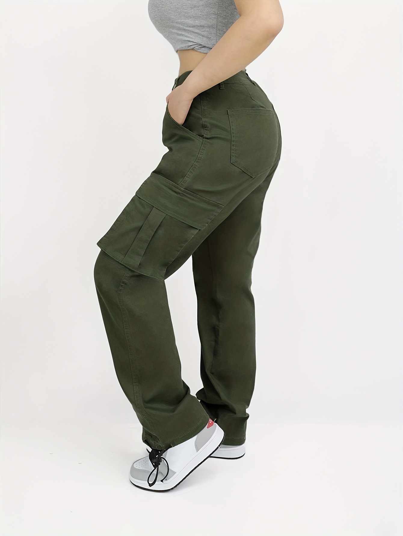 womens vintage cargo pants olive green cargo pants - Temu
