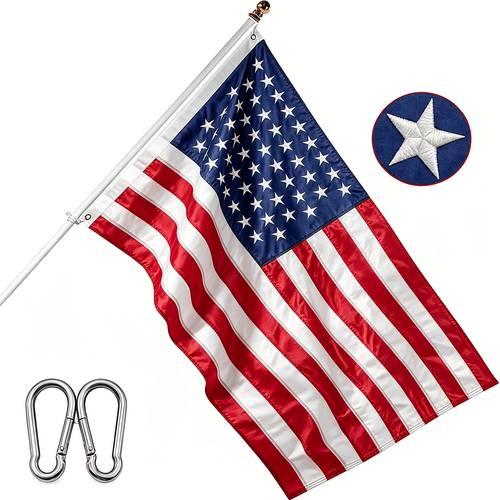 3x5 feet american flag 210d 420d heavy duty nylon fade resistant and with embroidered stars sewn stripes brass grommets 304 stainless steel hooks