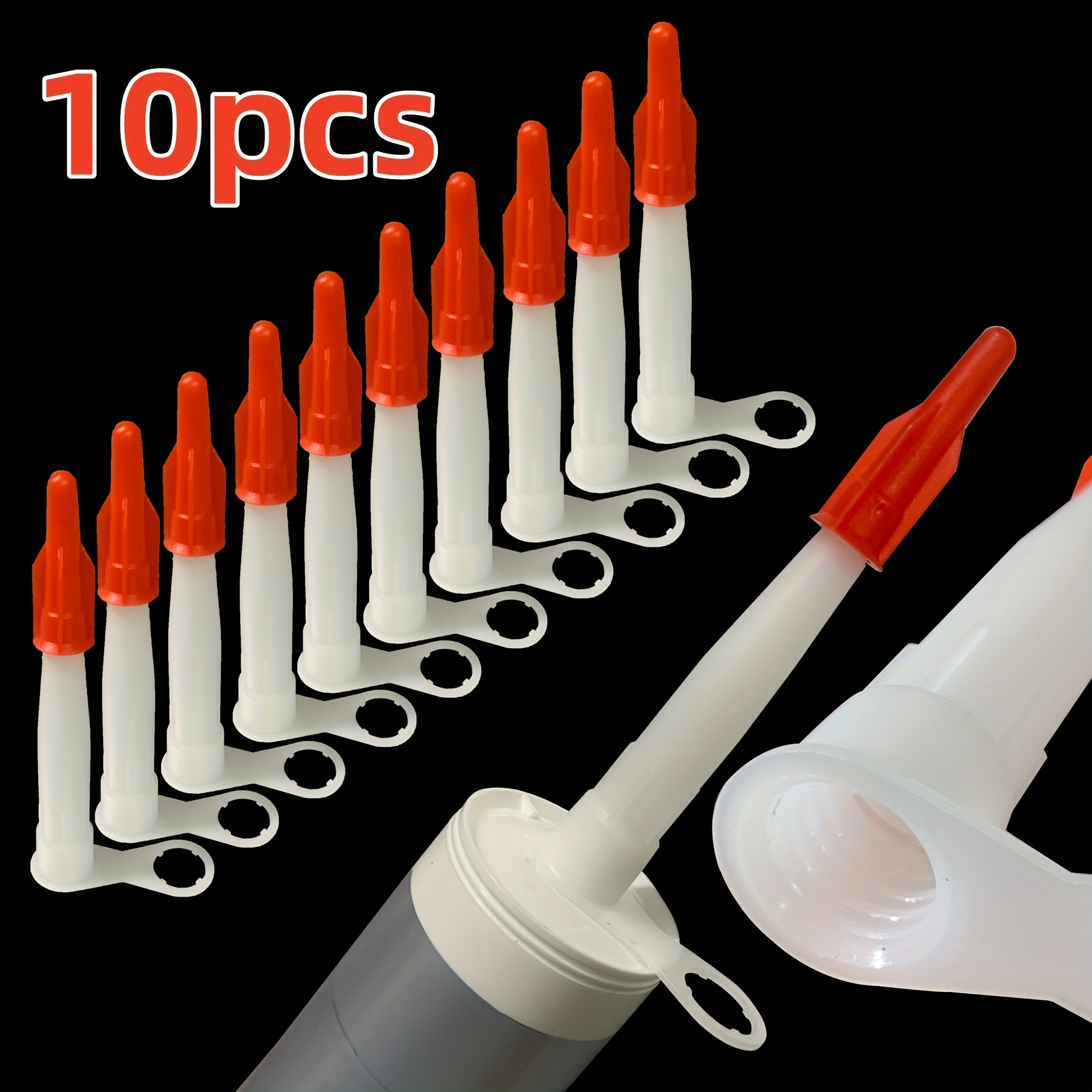 Image of Pe Material Nozzle Cap Re-sealable Mastic Cartridge Red Nozzles Screw Cover For Caulking Pipe, Protect , Home Decor, Adhesive Dispenser Accessories, Adhesive Dispenser Accessories