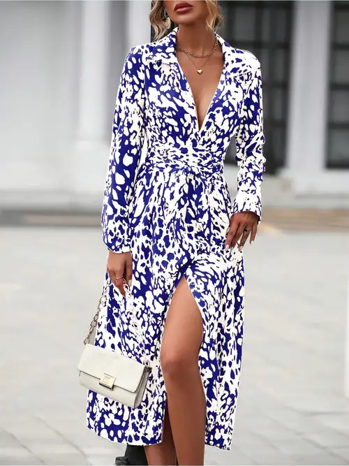 Elegant Zebra Print Contrast V Neck A Line Dresses Elegant Zebra Print Contrast V Neck A Line Dresses