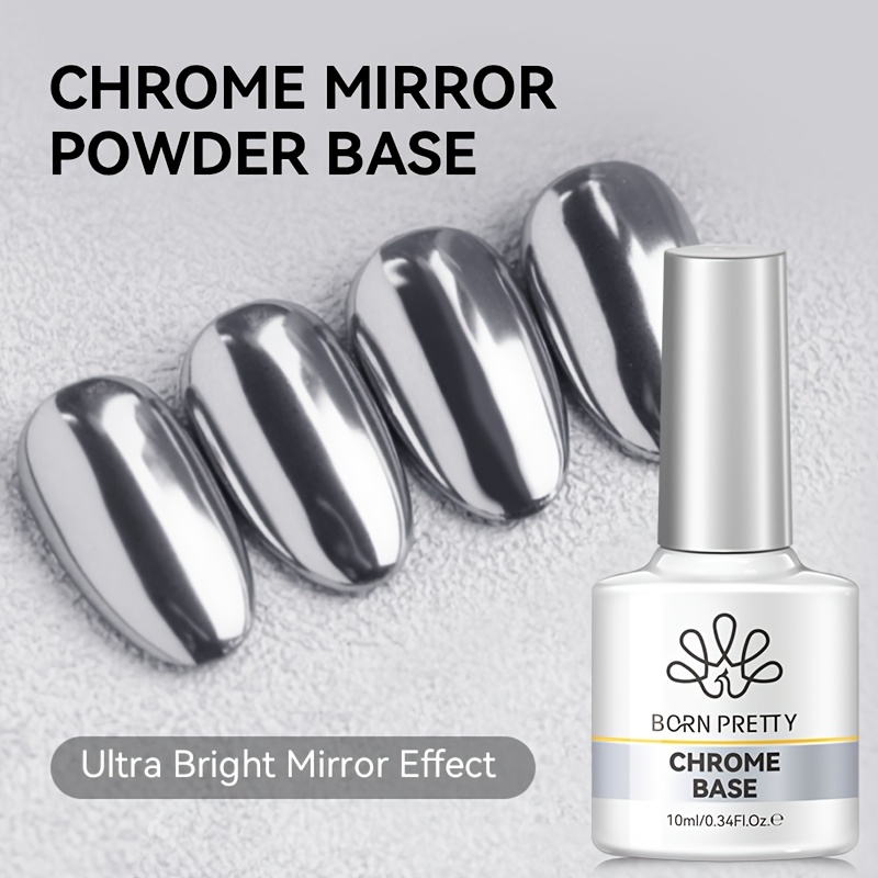 Image of 1 Born Pretty 10ml Gel Polish - /led Quick-dry Soak Off Nail Gel With Chrome Base For Mirror Powder Nail Art, Glossy For Manicure