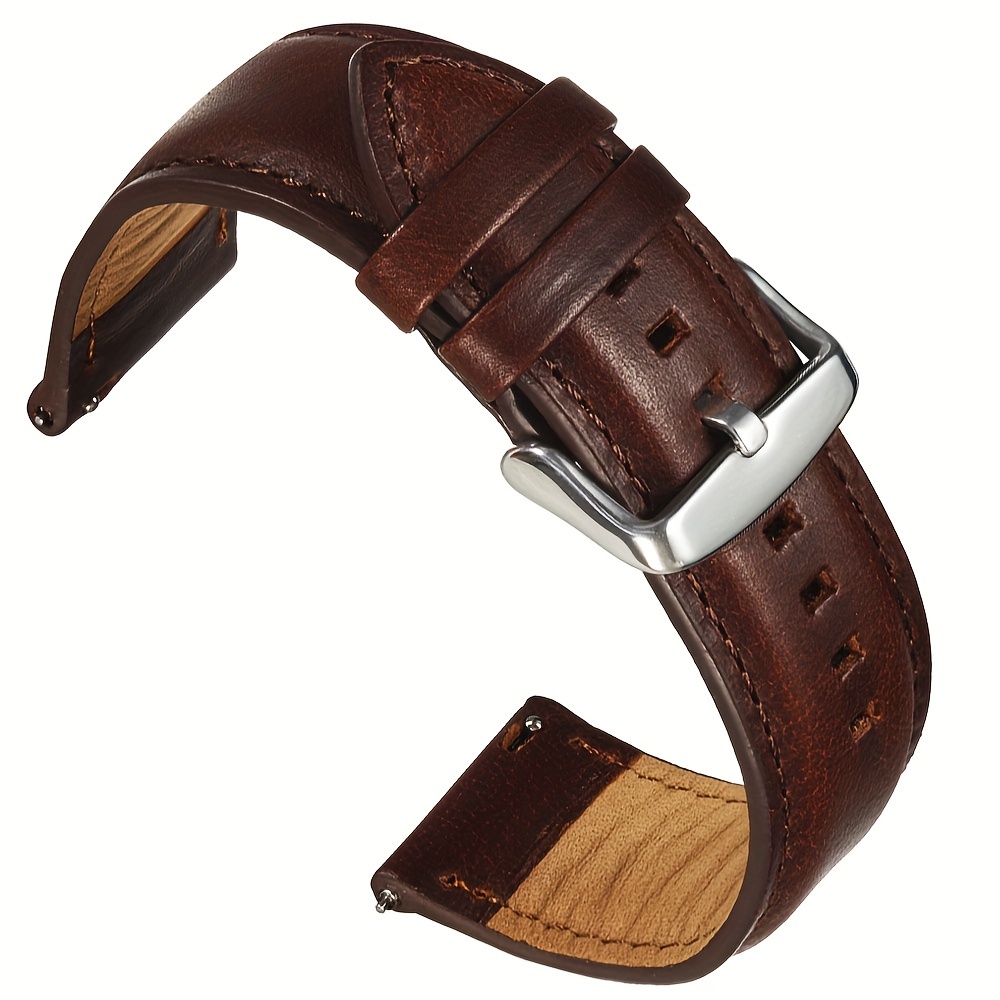 E-shop GFHEYE Vintage Echtes Leder Uhrenarmband - Schnellwechsel, Öl-Wachs-Finish, 20mm/22mm, Kalbsleder Band für Business-Uhren