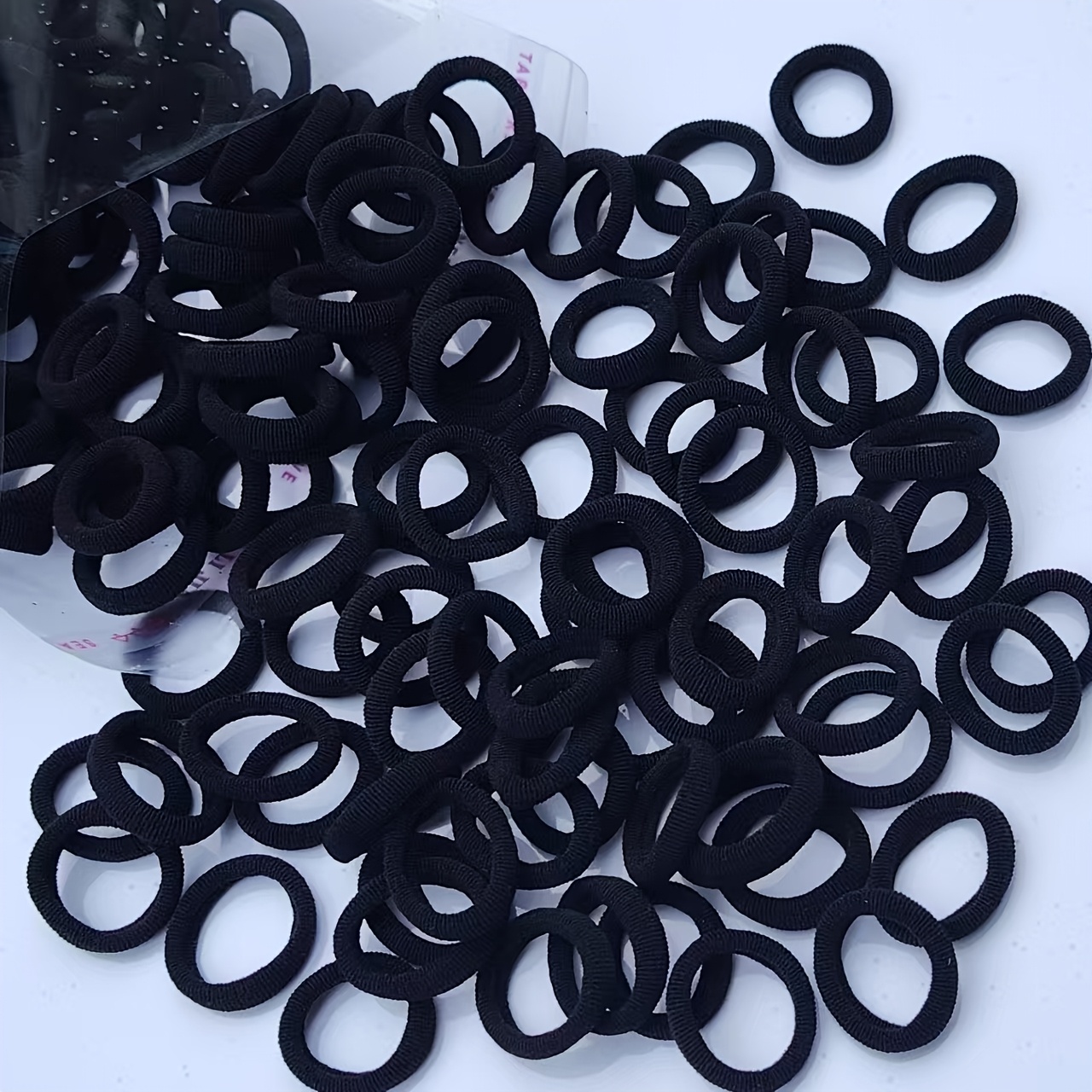 TEMU Hair Ties, No-damage No-mark Hair Bands, No-crease Ponytail Holders, Bands, Black, 120pcs