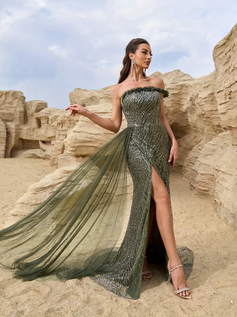 beaded irregular dress Fashion Irregular Butterfly Wings Beaded Mini Dress