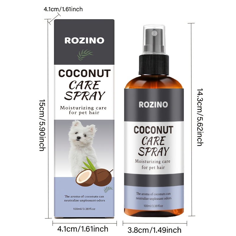Image of 1 Bottle Rozino Instant Anti- Spray Suitable For - Static, Frizz, Moisturizing Formula With Long-lasting 72 Fragrance, Detangling Cream For Smoothing Hair Care, Pair With Brush For Glossy Fur