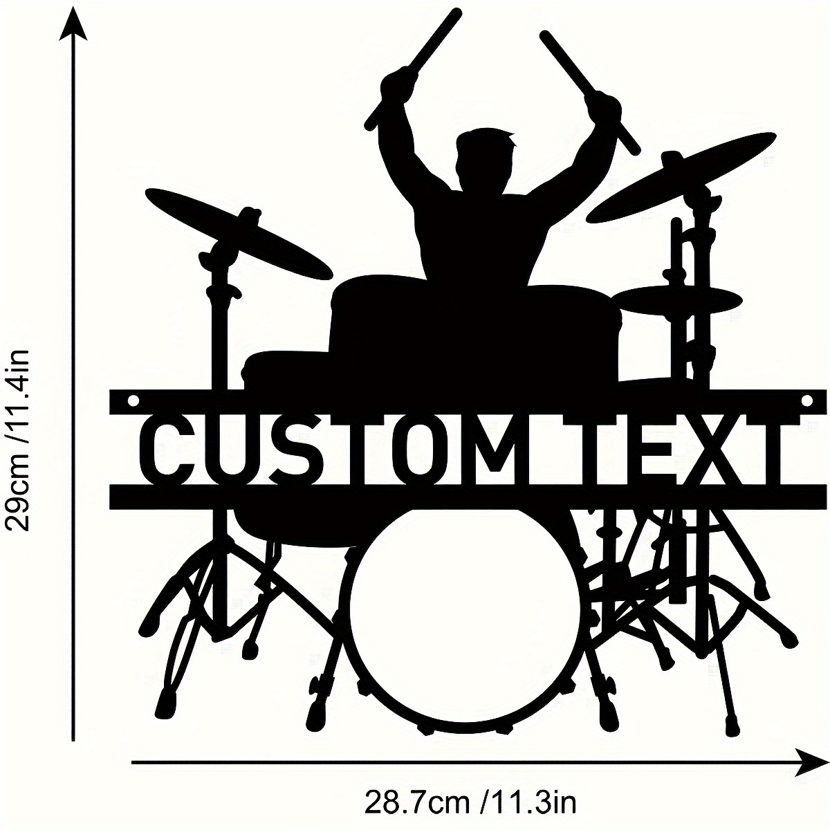 1pc Customizable Vintage Drummer Metal Wall Sign - Personalized Music Studio Nameplate, Drum Wall Art Decor, Unique Birthday Gift for Son, No Power Needed, Iron Material, Easy Install with Traceless Double-Sided Tape