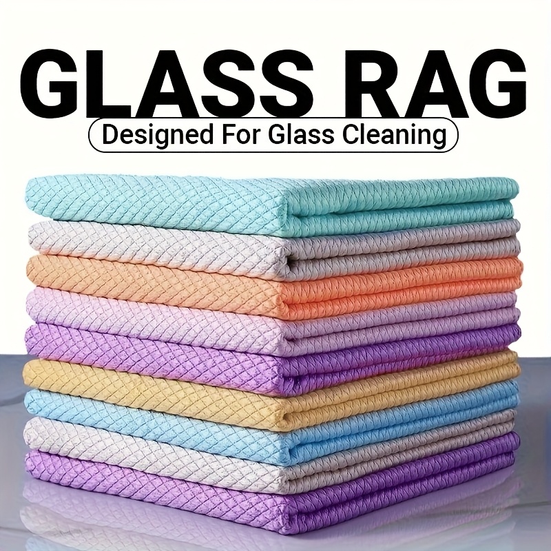 6pcs ultra   cleaning cloth window cleaning cloth magic cleaning cloth   towel lint free cloth suitable for glass kitchen   dishes car glass polishing cloth multi purpose soft absorbent random color
