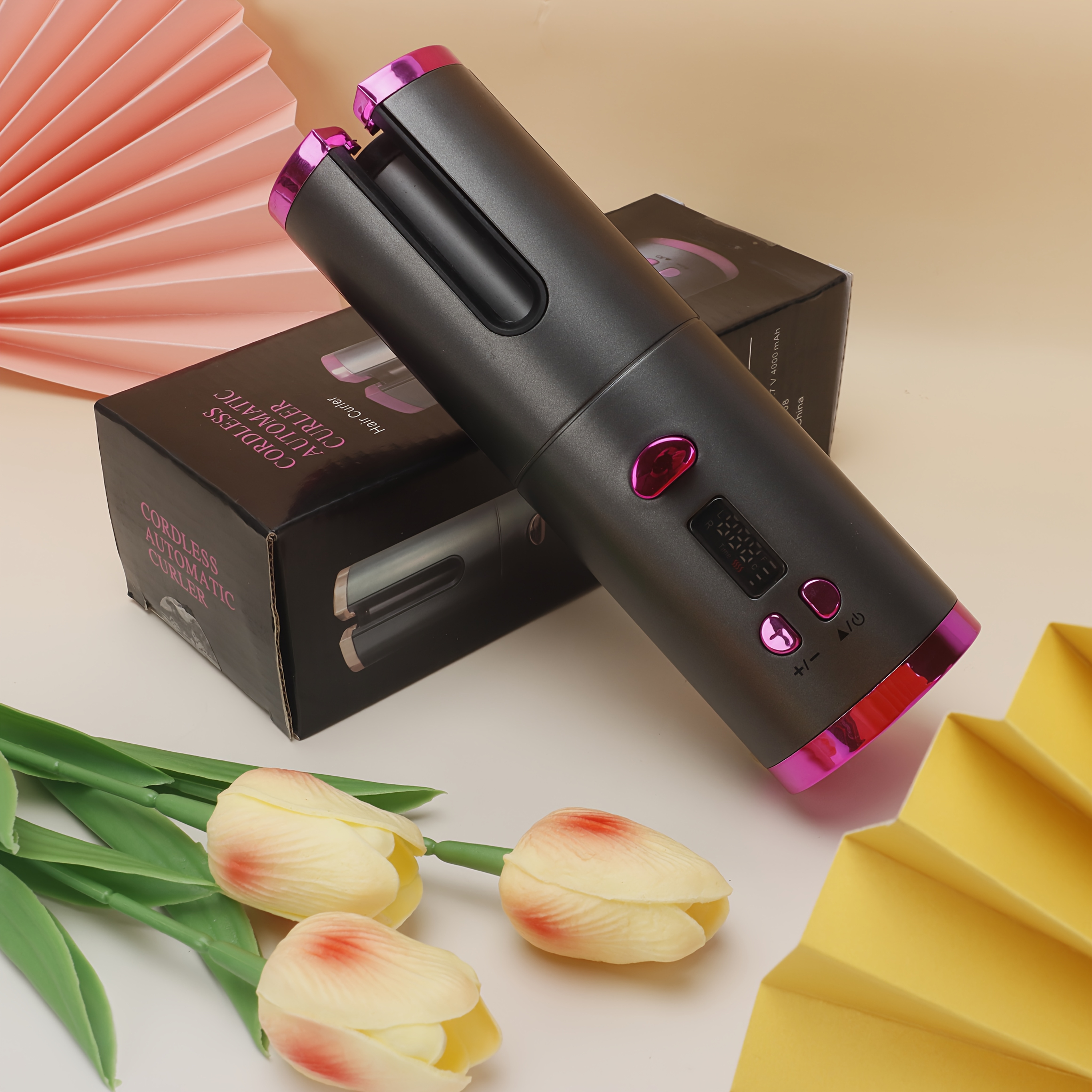 wireless auto rotating curling iron usb charging   settings for all hair types