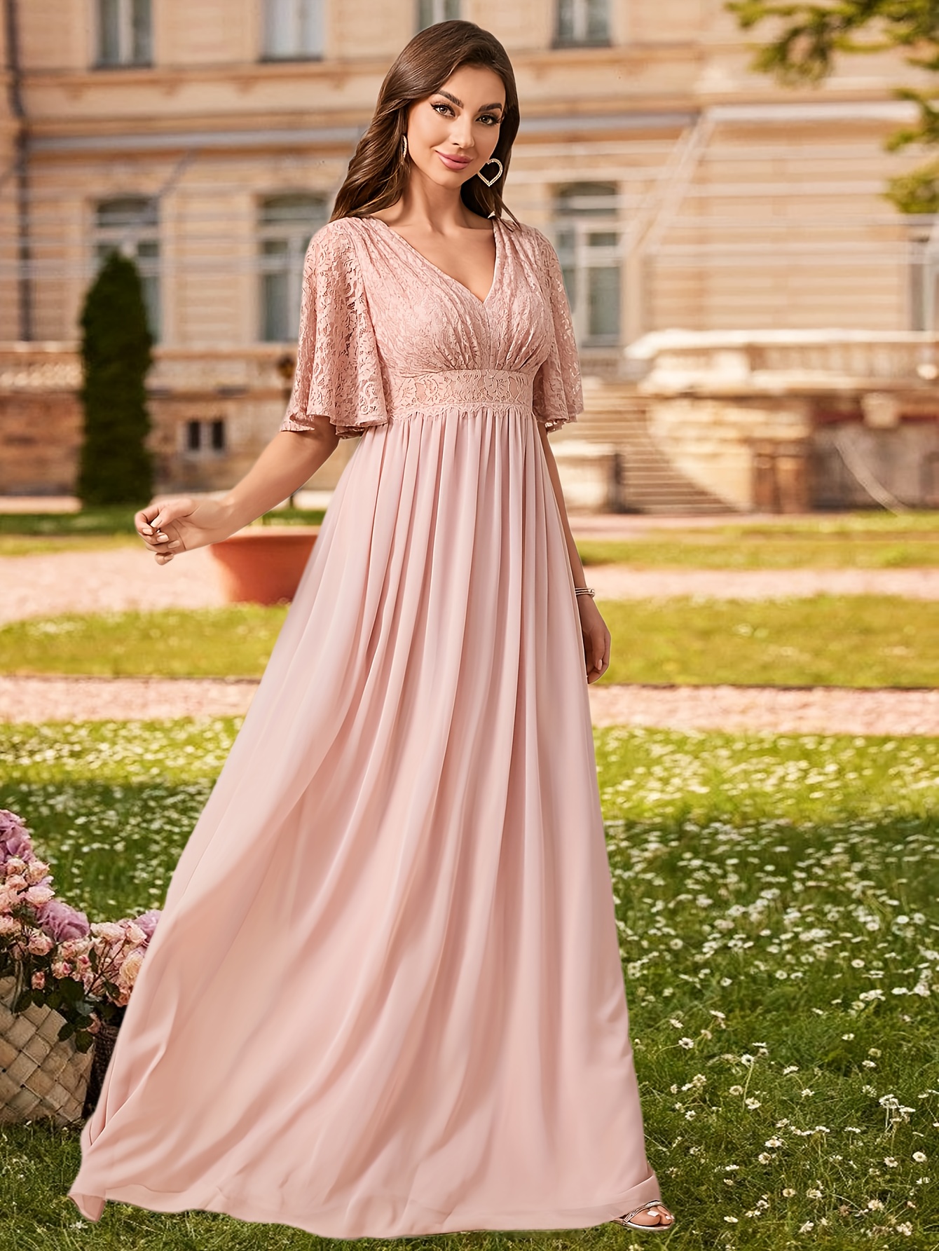 flowy lace bridesmaid dresses Flowy Strappy Beach Maxi Dress With Side Pockets