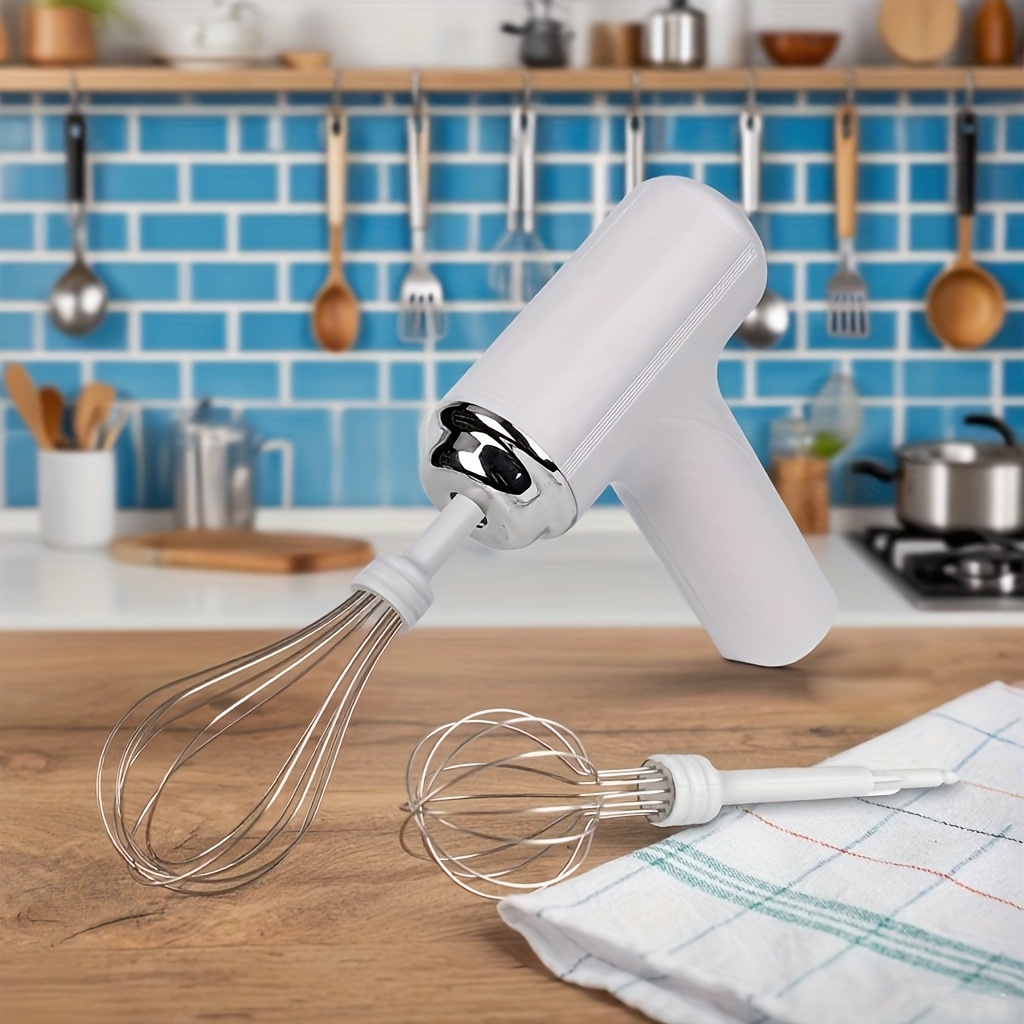 Batidora de mano recargable por USB, inalámbrica, ligera y fácil de usar, adecuada para hornear pasteles, galletas y magdalenas