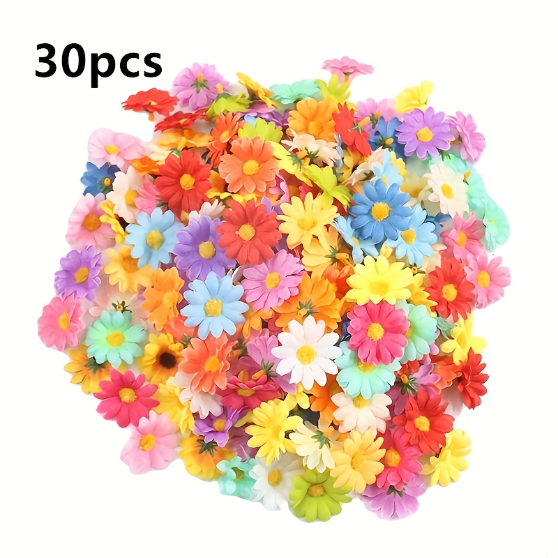 Image of 30pcs Artificial Flowers Head 3.5cm Silk Fake Flower For Home Decor Garden Wedding Decoration Diy Wreath Gift Accessories