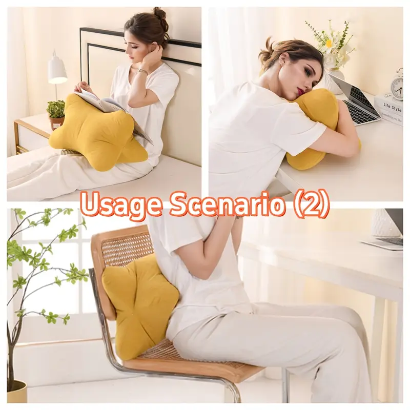 ergonomic lumbar support triangular bone design for office chairs bedding and travel machine washable chenille fabric cushion multi purpose home decor accessory decorative pillows Product details 3