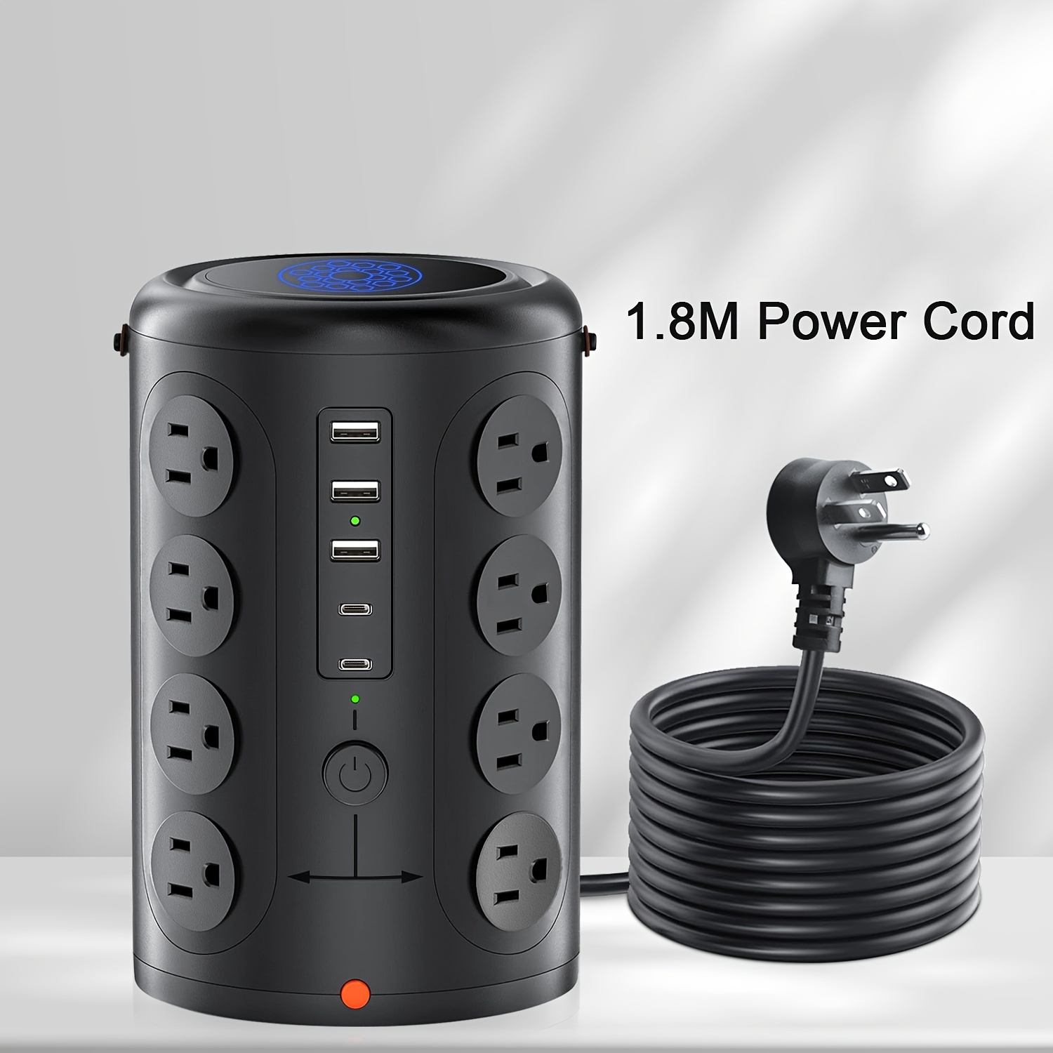 

Tower, Vertical Smart Socket With 16 Ac Outlets, 10a Protection And 3 Usb And 2 Type C With Lightning Protection, Protection, Outlet Power Cord Length 5.9 Feet, Suitable For Home Office Dormitory