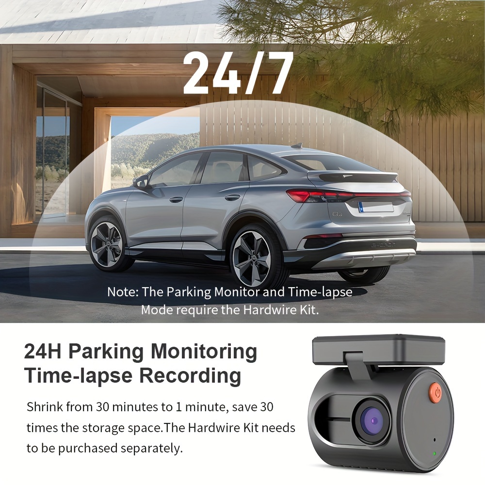 tiny dash cam black mini 3 2025 new mini wifi dash camera with voice control   dashcam 24h parking monitor   app control   for car suv tf card is not included 7