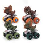1pc cool dinosaur toy car 360 rotatable off road stunt vehicle durable plastic dinosaur design friction powered for no battery needed