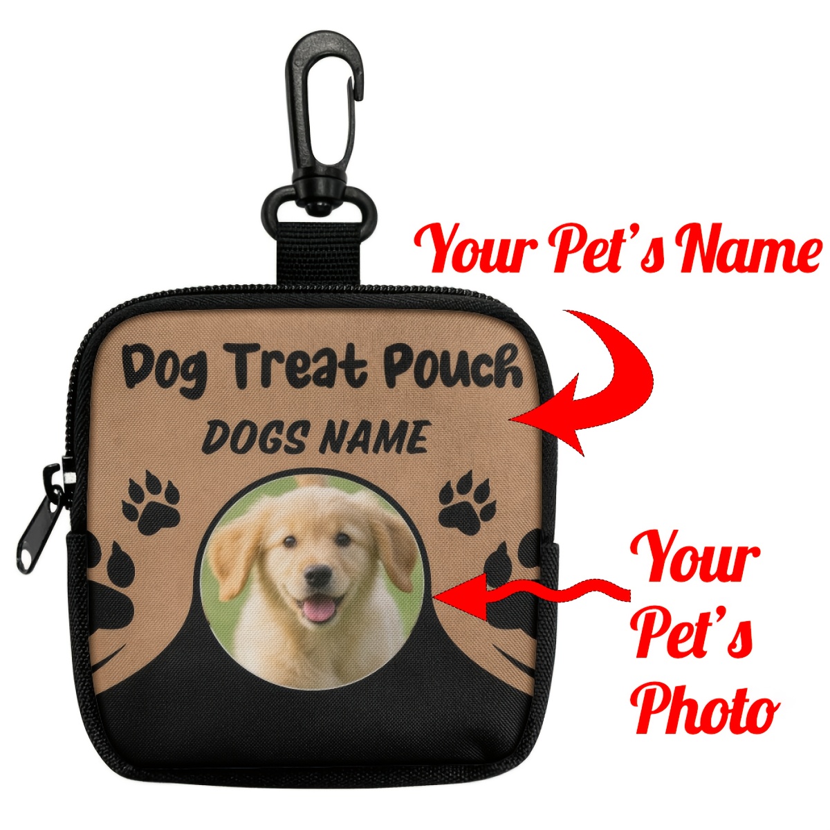 TEMU 1pc Personalized Picture/text Custom Dog Training Bag With "dog Treat Pouch", Portable Dog Snack Bag - Coin Purse And Card Holder, Perfect