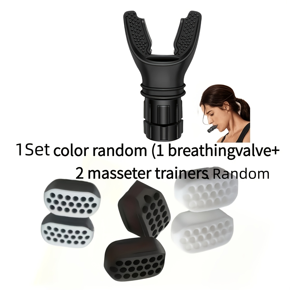 Image of Color Random 1-set Facial Trainer Includes (1 Valve+2 Random Color Muscles), Adjustable Resistance Training