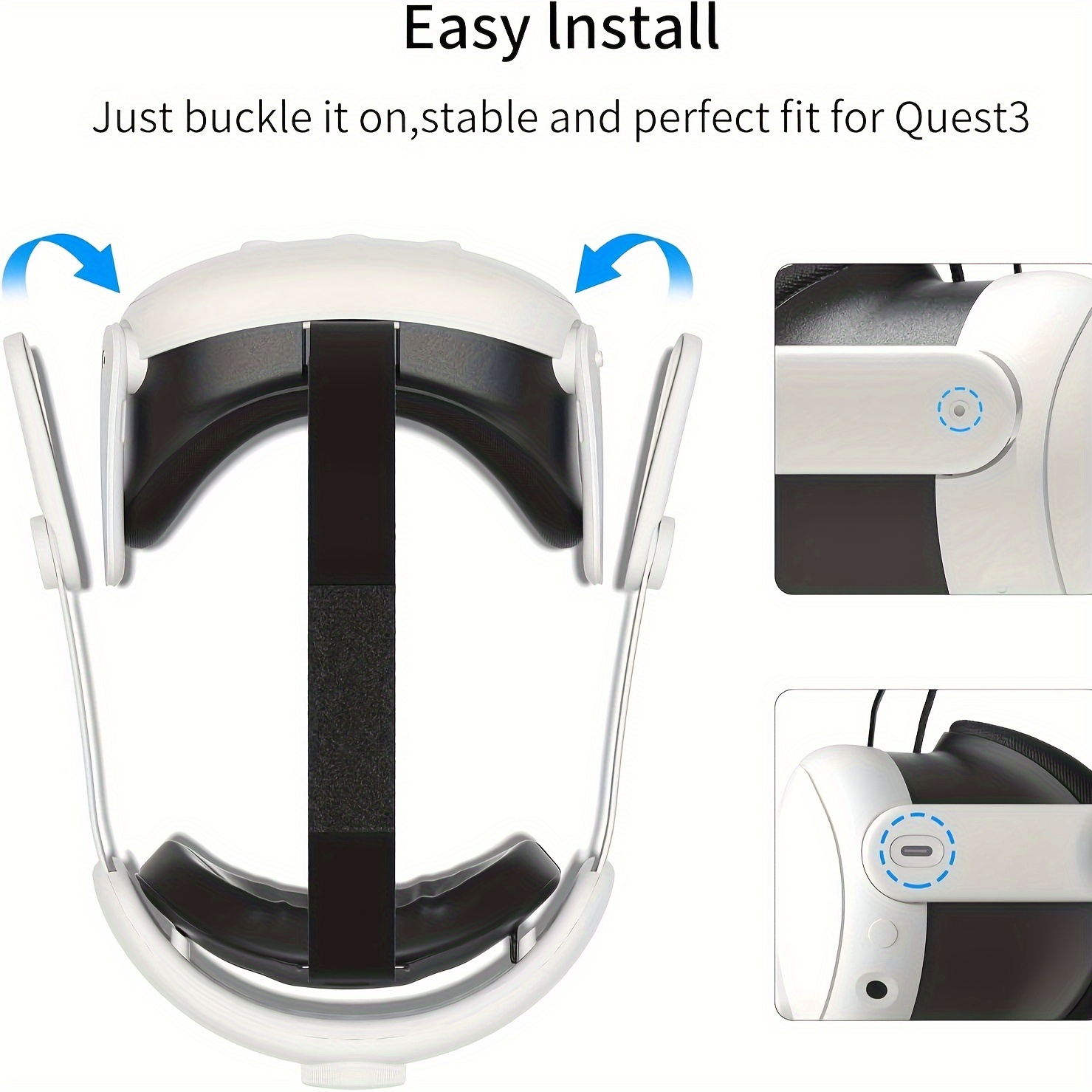 Head Strap For Meta Quest 3 Strap Adjustable Comfortable - Temu Italy