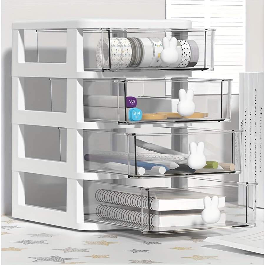 

1pc 4- Plastic Storage Organizer For - For Supplies And Accessories