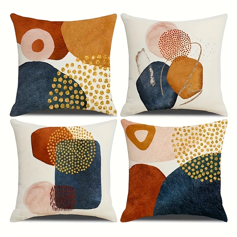 

4pcs Modern Geometric Abstract Minimalist Throw Pillow Covers, Without Pillow Core